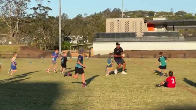 Gold Coast Titan’s Brian Kelly at Oakes Oval for Telstra Country Footy Tour