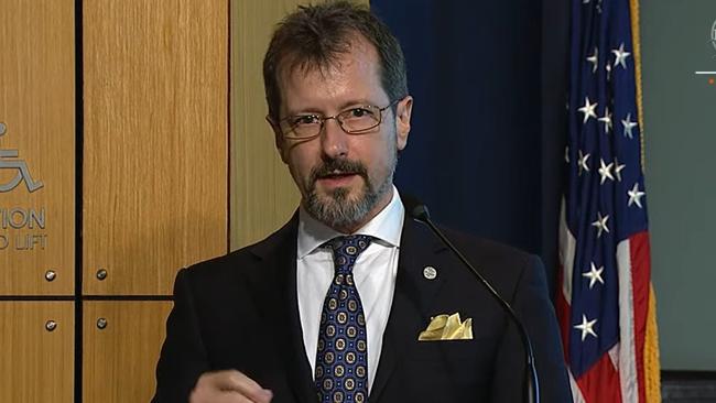 Dr Sean Kirkpatrick, speaking about the inaugural report findings. Picture: YouTube / NASA