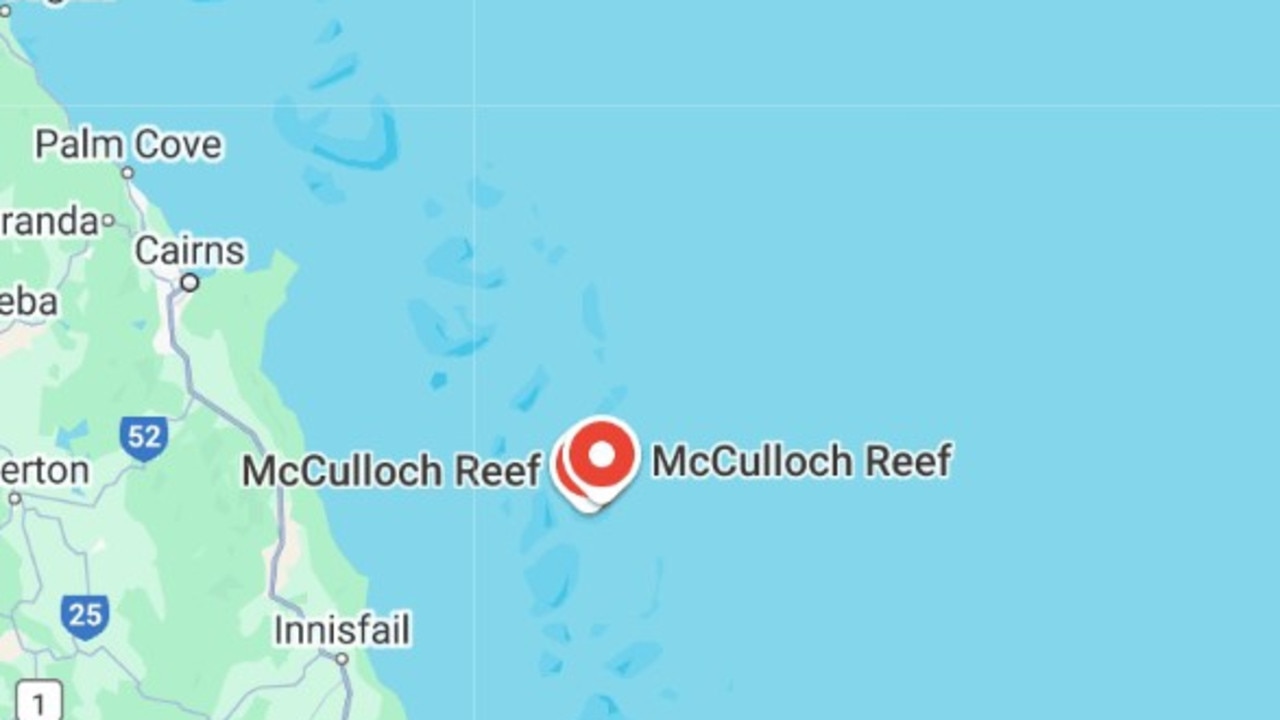 Aaron Odgers and his friends were at McCulloch reef, about 50km off the coast, when their vessel sunk.