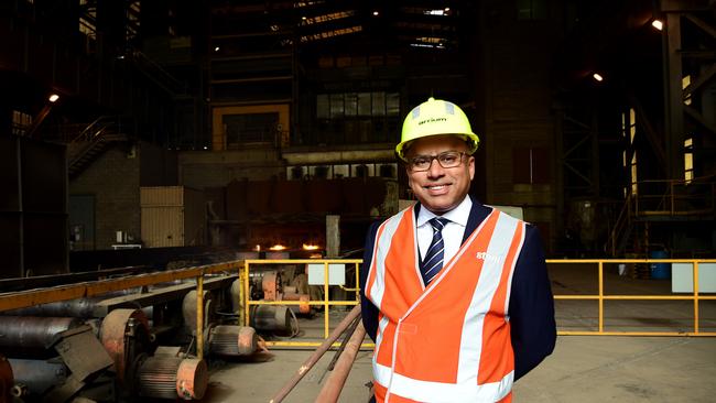 GFG Alliance executive chairman Sanjeev Gupta plans to eventually produce carbon-neutral steel at the Whyalla steelworks. Picture: Bianca De Marchi