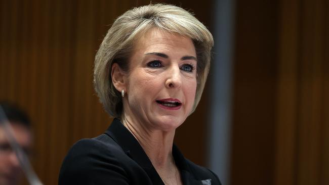 Michaelia Cash says a key focus of the meeting will be ‘how businesses can comply with their work, health and safety obligations, including without mandating the vaccine’. Picture: Gary Ramage