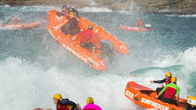 South Maroubra SLSC locked in 6th place and won gold in the Rescue IRB Novice event at the Inflatable Boat Rescue Premierships. They’ll compete at the state titles this weekend. Picture: Glenn Duffus.