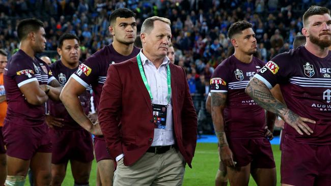 A shattered Coach Kevin Walters after losing the State of Origin game 3 and decider between NSW and Queensland at ANZ Stadium in Sydney. Pics Adam Head