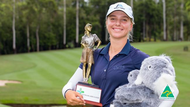 Stephanie Kyriacou after her win at the Australian Ladies Classic.