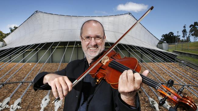 MSO violinist Roger Young at the Myer Music Bowl. Picture: David Caird