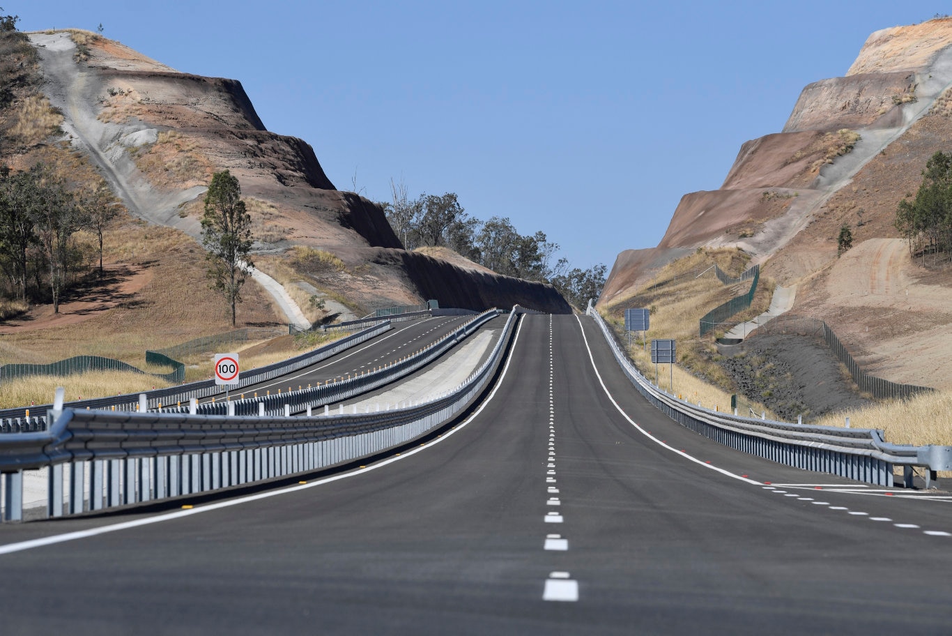 A cutting near Six Mile Cr on the Toowoomba Second Range Crossing during the media preview before opening, Friday, September 6, 2019. Picture: Kevin Farmer