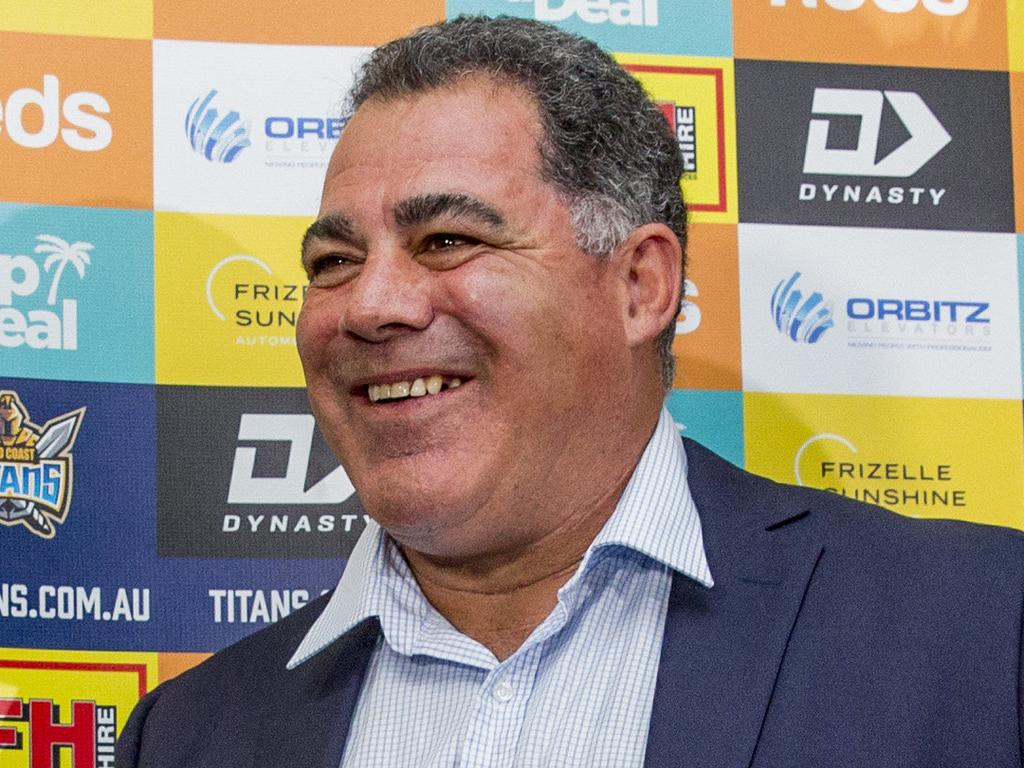 The Gold Coast Titans have announced Australian coach Mal Meninga as the  clubÕs business-wide Head of Performance and Culture. Titans' head coach Garth Brennan and Mal Meninga. Picture: Jerad Williams