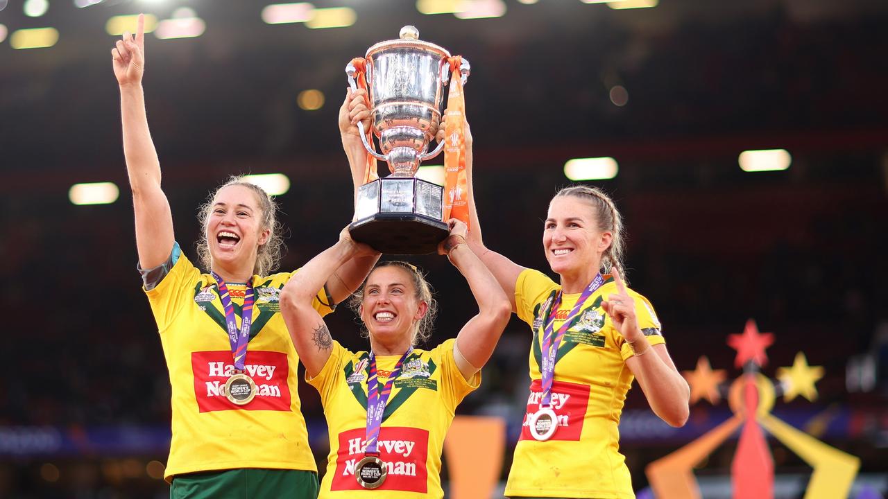 World Cup winner Kezie Apps is one of three major signings as the Wests Tigers ramp up preparations for their first year in the NRLW. Picture: Naomi Baker/Getty Images