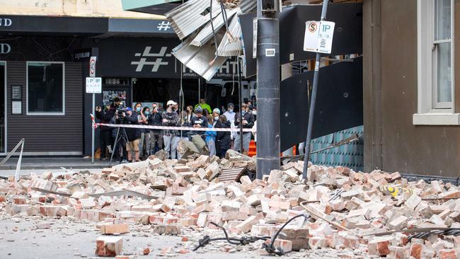 Debris is seen on Chapel Street. Picture: Mark Stewart