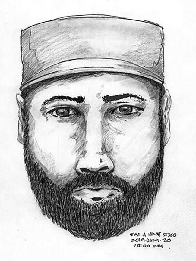 A sketch released by The Royal Canadian Mounted Police on Monday of the man who was seen by a passerby talking to Lucas Fowler.