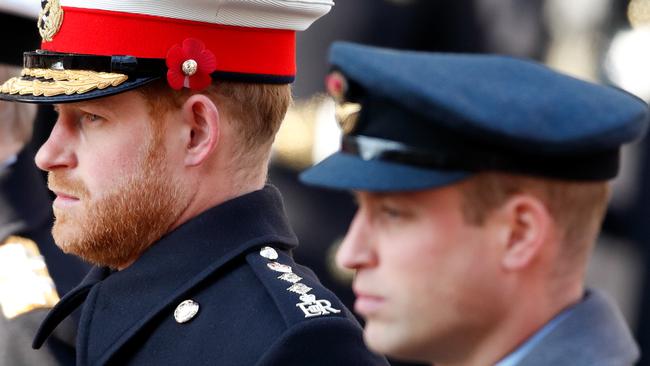 Prince Harry and Prince William were said to have a huge argument at their grandfather’s funeral. Picture: Getty Images