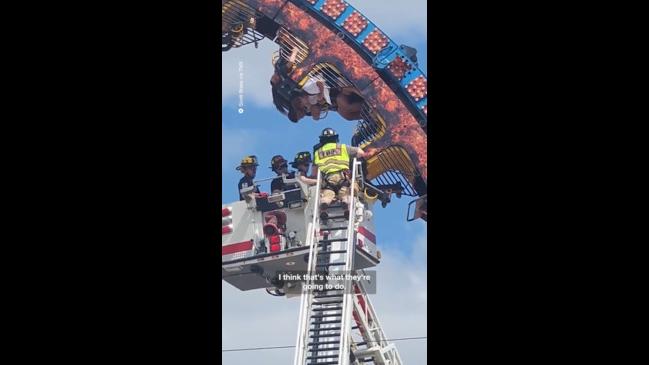 Rollercoaster Riders Stuck Upside Down After Coaster Malfunctions