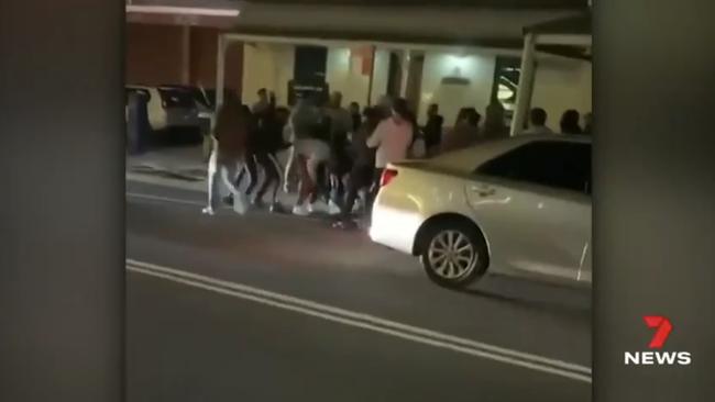 Vision of the wild brawl that ensued. Picture: Seven News