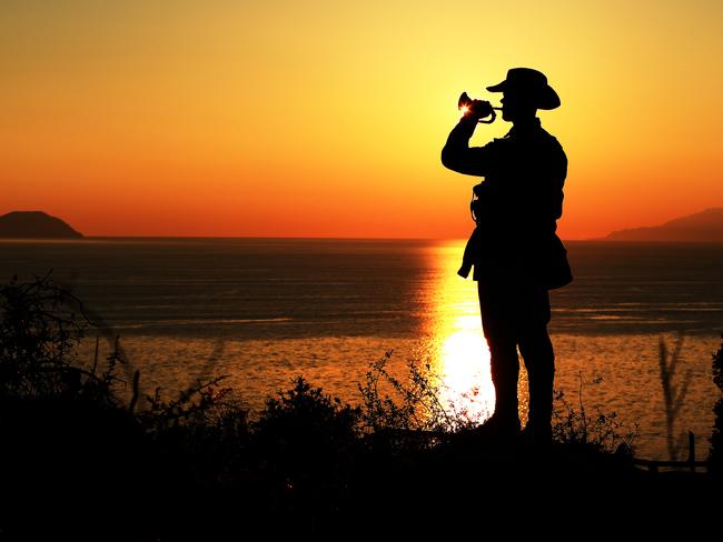 Silhouette of a World War I bugler. Picture: Sam Ruttyn