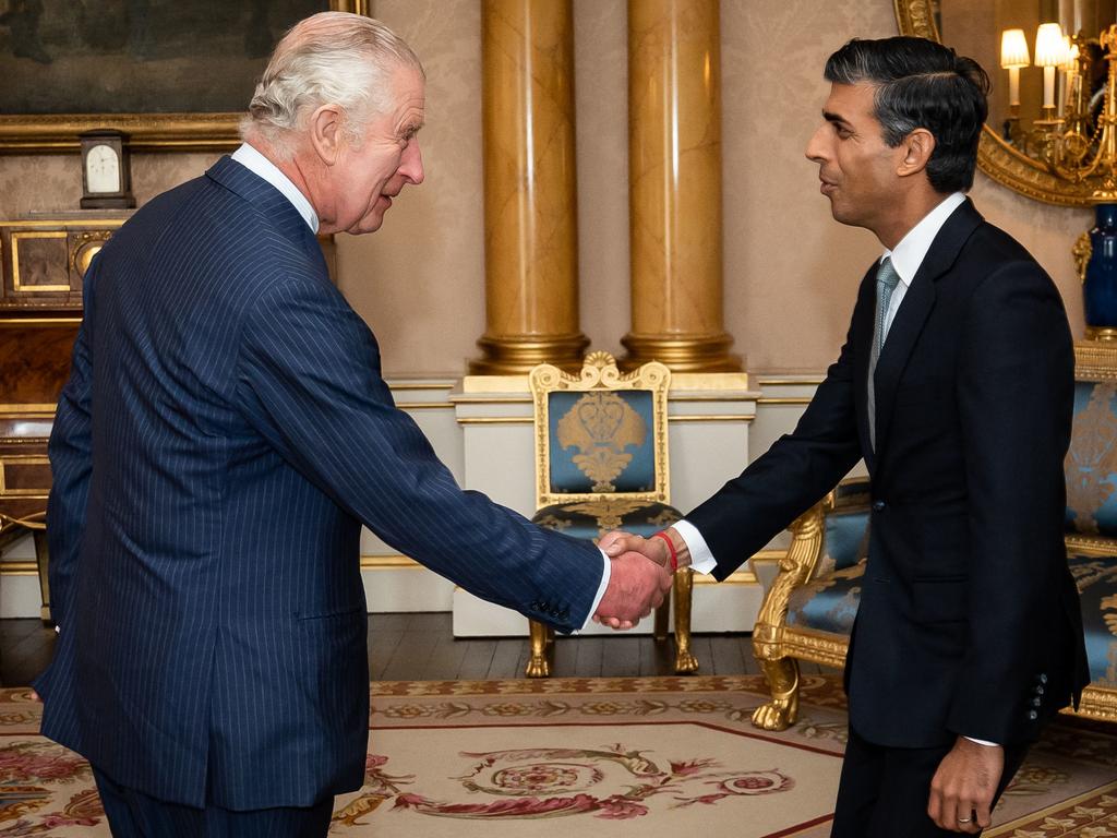 King Charles will speak with British PM Rishi Sunak on the phone. Picture: AFP