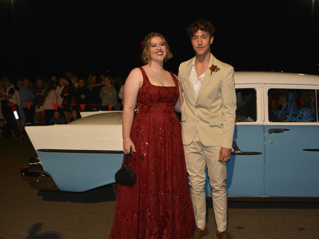 Nadine Garside and Mannie McComber at the Our Lady of the Southern Cross College Formal May 24th 2024