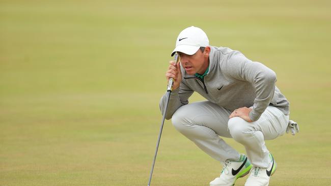 Rory McIlroy has moved into the outright lead at St Andrews. Picture: Getty