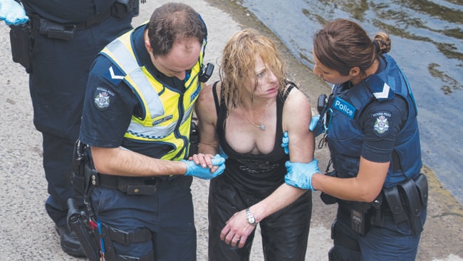 Robyn Lindholm is arrested in Brunswick West.