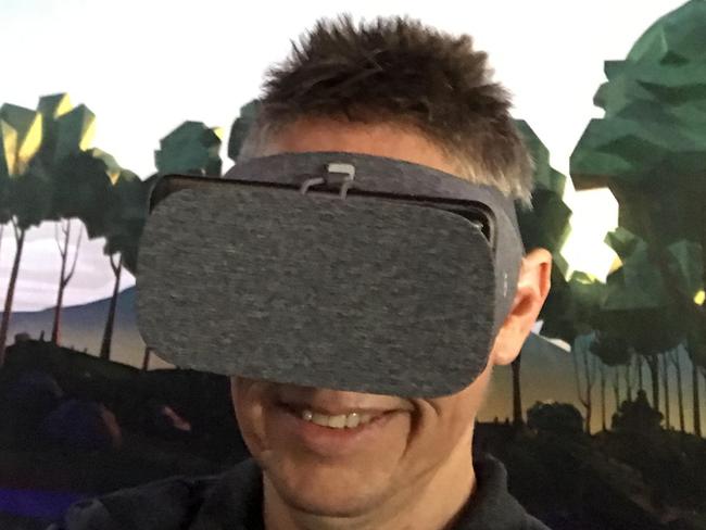 Journalist Rod Chester tests out the Google Daydream View. Picture: Supplied