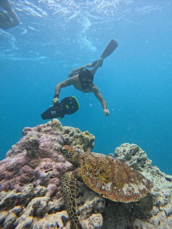 Brendan Piakura snorkelling in Rarotonga, Cook Islands. Photo Instagram @brendanpiakura.