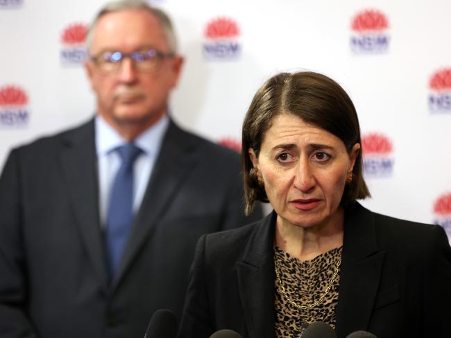 NSW Premier Gladys Berejiklian and Health Minister Brad Hazzard. Picture: Damian Shaw