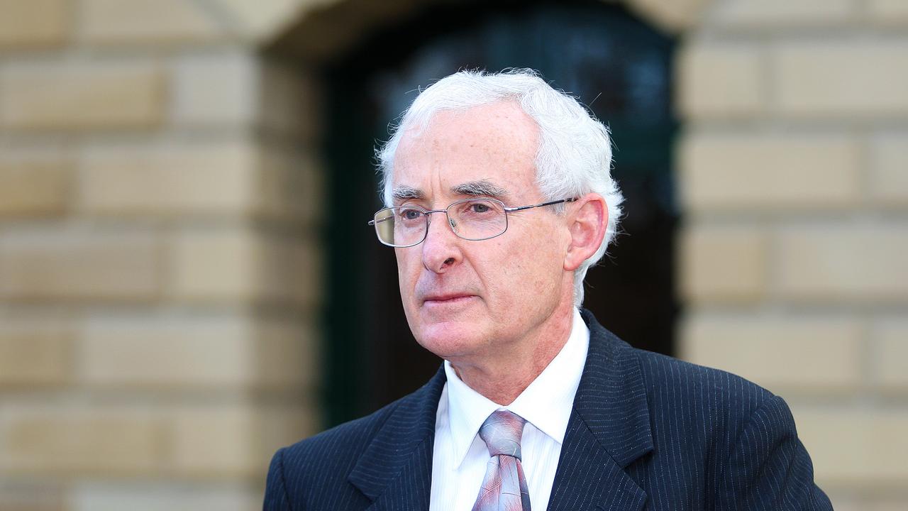 The Auditor-General of Tasmania, Mike Blake speaks to the media outside Parliament House, Hobart.