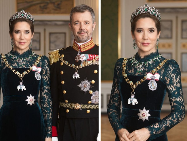 King Frederik and Queen Mary have posed for an official portrait. Picture: Supplied