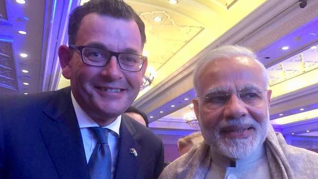 Victorian Premier Daniel Andrews meets with Indian Prime Minister Narendra Modi.