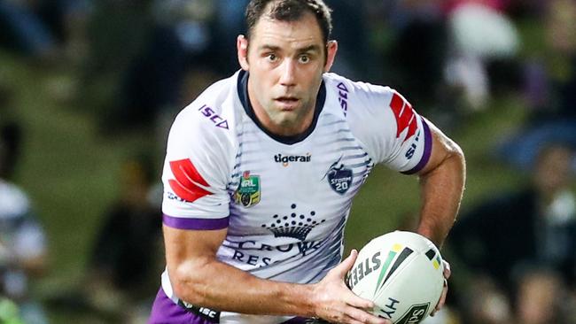 Storm captain Cameron Smith during the Round 12 NRL match between the North Queensland Cowboys and the Melbourne Storm at 1300SMILES Stadium in Townsville, Friday, May 25, 2018. (AAP Image/Michael Chambers) NO ARCHIVING, EDITORIAL USE ONLY