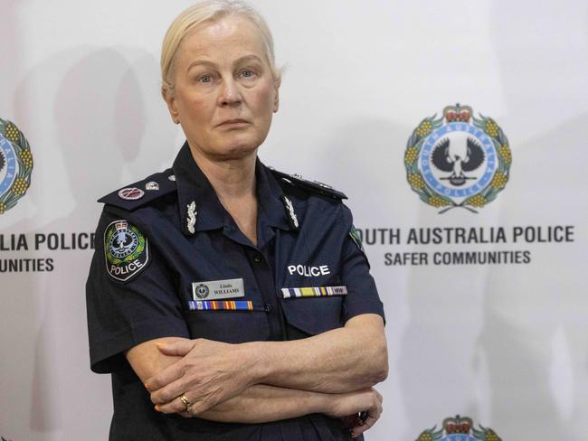 18,November, 2023: Deputy Commissioner, Linda Williams with South Australian Premier Peter Malinauskas speak with the media after the death of South Australian Police Commissioner Grant StevensÃs son Charlie who was involved in a hit and run incident at schoolies in Victor Harbour.,  Picture: NCA NewsWire / Kelly Barnes