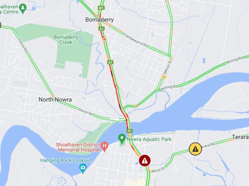Traffic is building in Nowra in the state's south. Picture: Live Traffic NSW