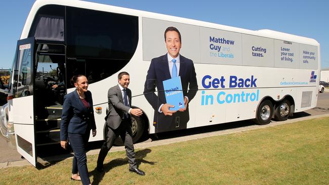 The Liberal Party has dumped the traditional campaign bus. Picture: Stuart McEvoy