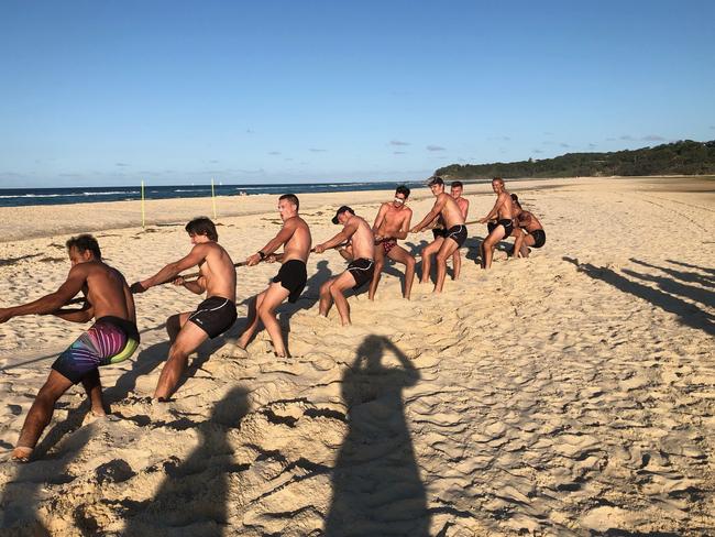 Southport Sharks NEAFL pre-season training camp at North Stradbroke Island. Picture: Supplied.