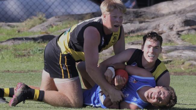 Action from round two of the 2023 Adelaide Footy League season. Picture: Ann-Marie O'Connor (sports.by.amoc)