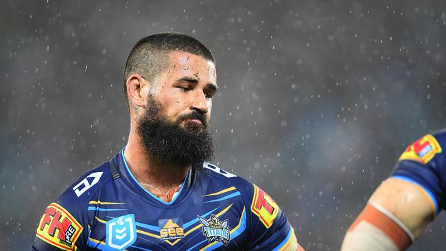 Nathan Peats looks on during Gold Coast’s Round 1 loss to Canberra. Picture: AAP Image