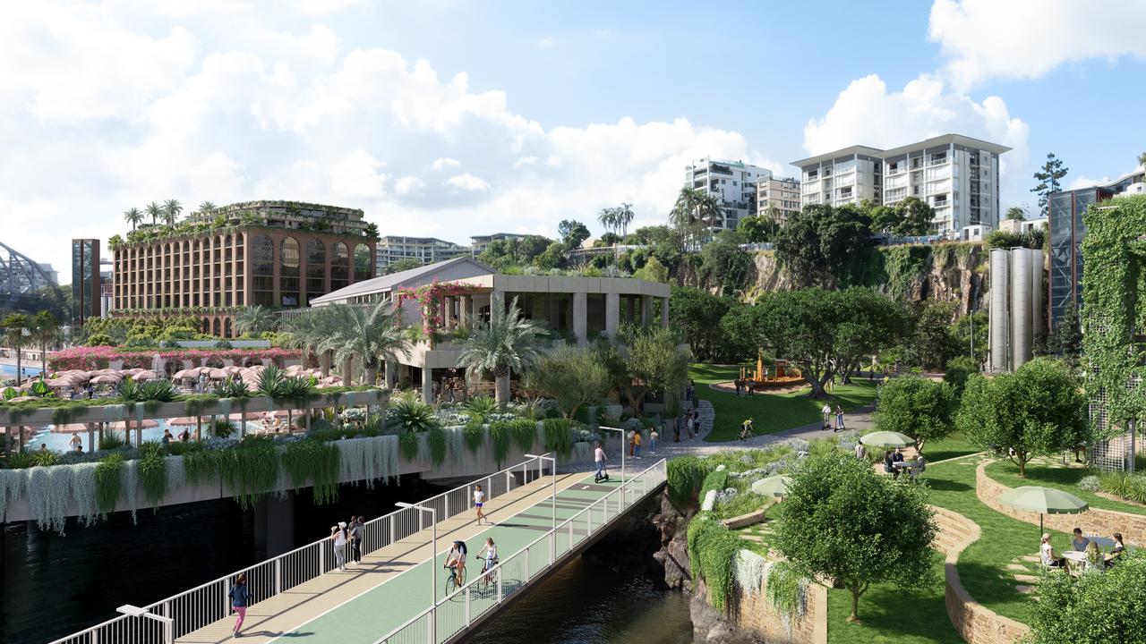 Howard Smith Wharves proposal for the construction of a 77-room hotel, enhanced public spaces on the current Felons Barrel Hall site.