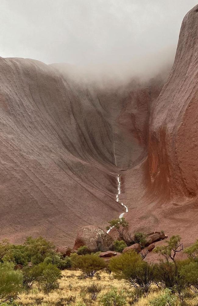 Pictures of rare waterfalls on Uluru (@exploreuluru) was the most popular post on NT Tourism’s Instagram in 2023.