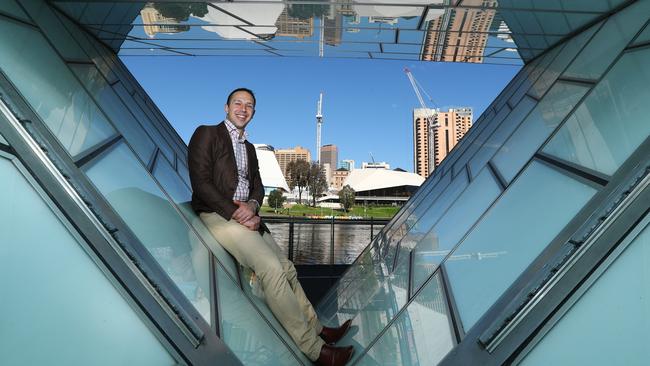 Former SA young person of the year Arman Abrahimzadeh is running for Adelaide City Council as an Area Councillor. Picture: Tait Schmaal