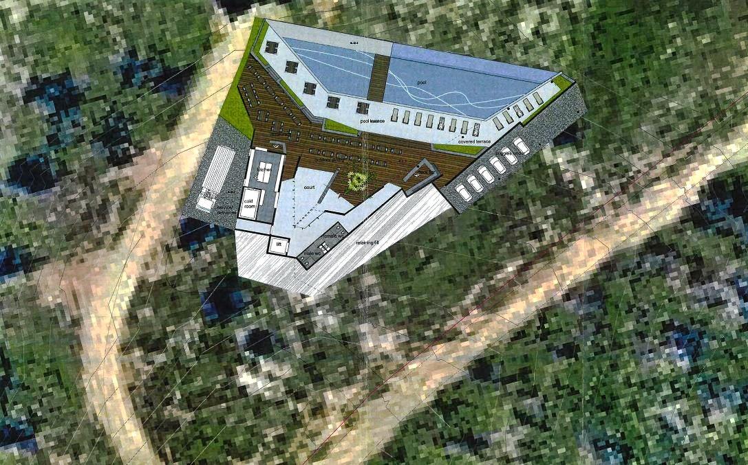 POSSIBLE: An artist's impression of the pavilion facility building at the Turtle Street Resort on Curtis Island. Picture: Chris Lees