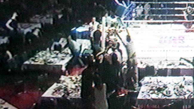 A video still of the Ballroom Blitz brawl. Picture: Jono Searle.