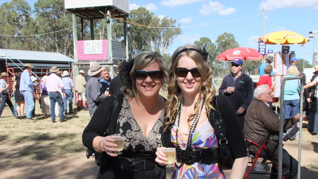 LOOKING GOOD: Carley Walters and Vicki Trace at the Burrandowan races. Photo Danielle Lowe / South Burnett Times