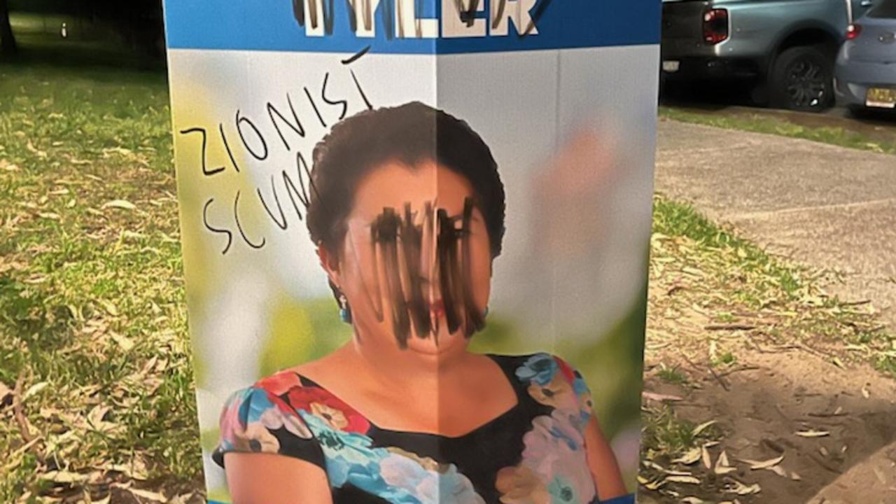 Another poster was also defaced at Camperdown Park.