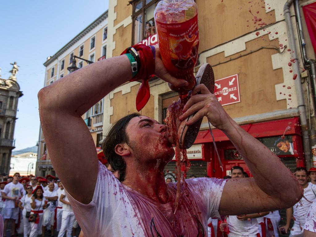 Plenty of Sangria is drunk at Pamplona. Picture: Getty