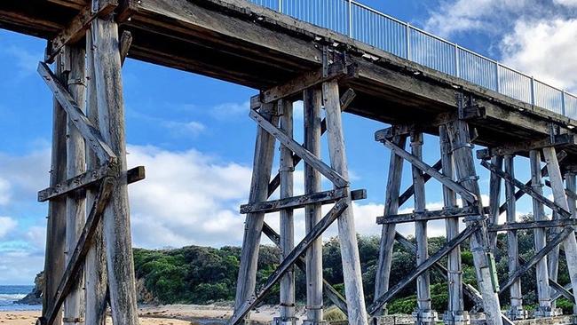 Bourne Creek Trestle Bridge is also known as Kilcunda Trestle Bridge. Picture: Marni Rosbrook