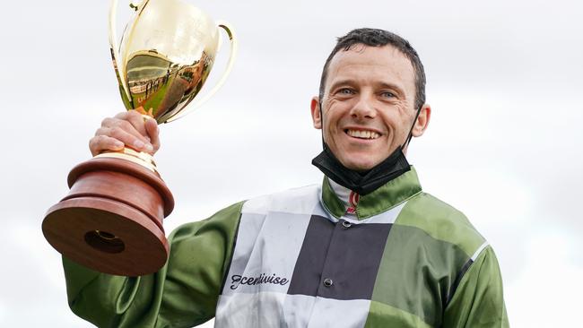 Brett Prebble will be hoping to ride Incentivise to Melbourne Cup glory. (Scott Barbour/Racing Photos via Getty Images)