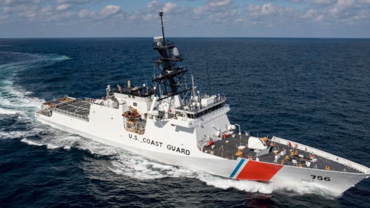 Ingalls Shipbuilding's seventh U.S. Coast Guard National Security Cutter, Kimball (WMSL 756), during sea trials in the Gulf of Mexico. Picture: USCG/HII photo