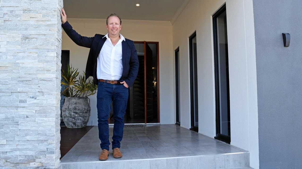 Yeppoon builder Glen Finning at the $2.6m Lammermoor house. Picture: Madeline McDonald