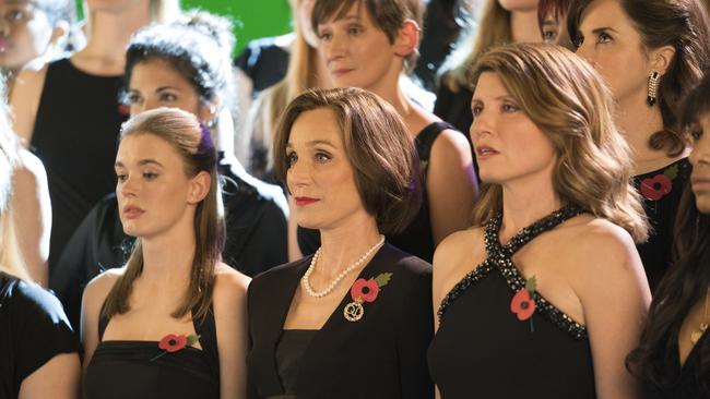 Kristin Scott Thomas and Sharon Horgan star in Military Wives. Picture: Transmission Films