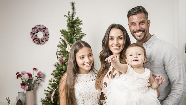 Snezana Markoski, Eve, Sam Wood and their baby Willow. Picture: EUGENE HYLAND