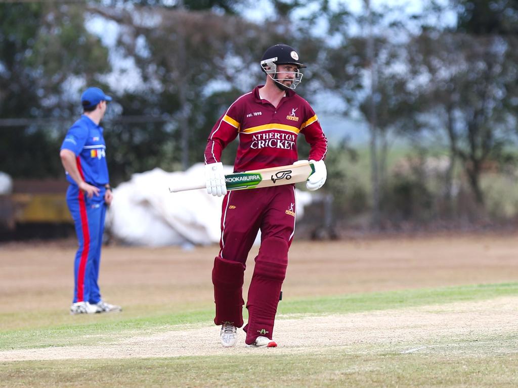 Pictured: Atherton all-rounder Tom Boorman. Atherton v Barron River at Loder Park. Cricket Far North 2024. Photo: Gyan-Reece Rocha